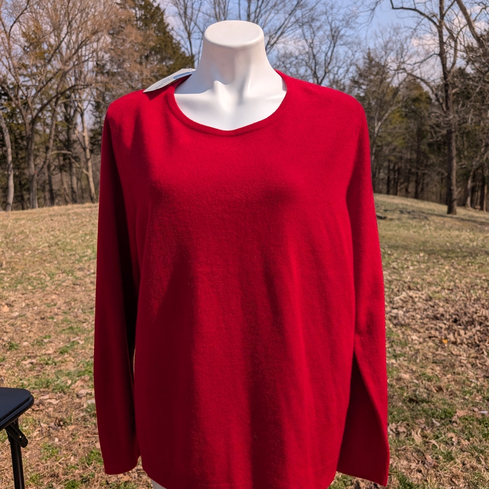 Red Long Sleeve Sweater Rebecca Malone NWT